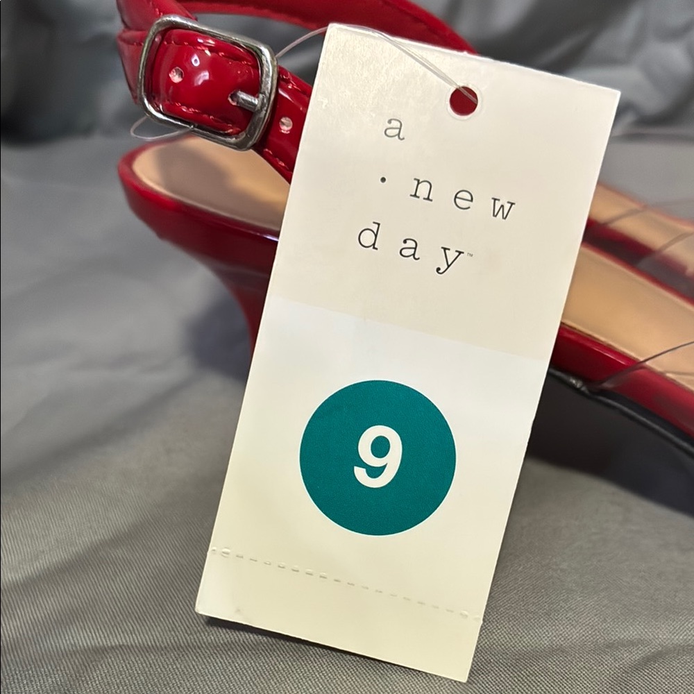 a new day Red Heels with Heart Design and Clear Panels - Picture 2 of 5